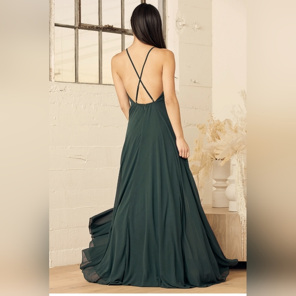 Lulus green cross back maxi dress - Picture 2 of 9